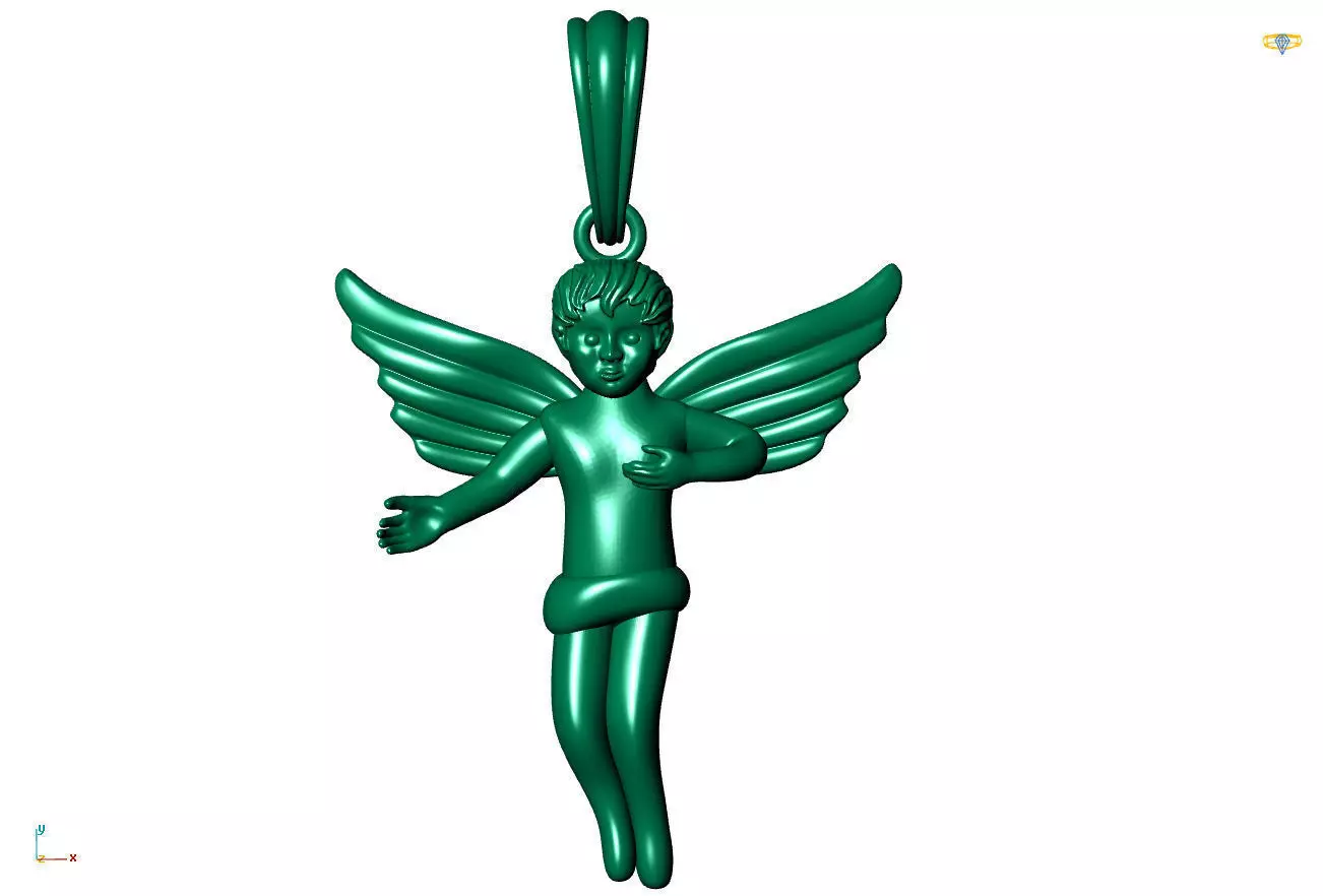 Angel pendant 3D print model_0