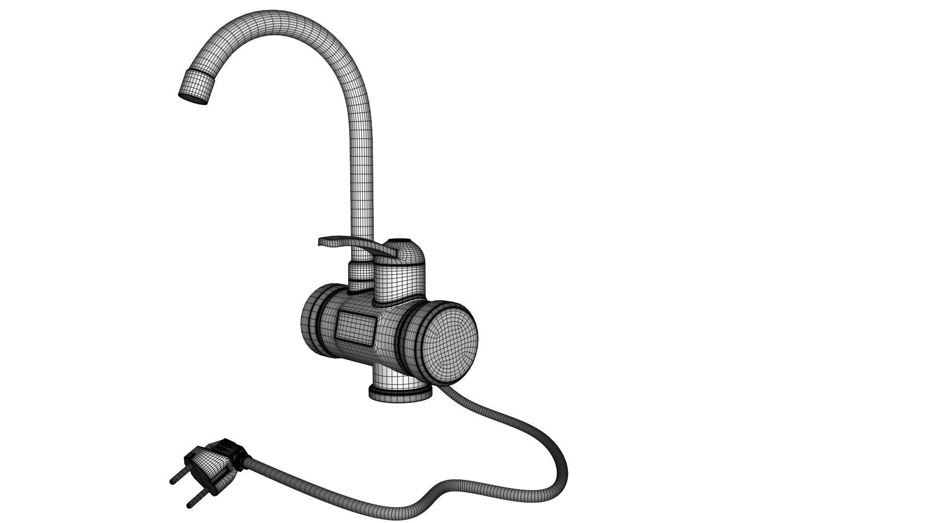 Faucet with instantaneous water heater 3D model_2