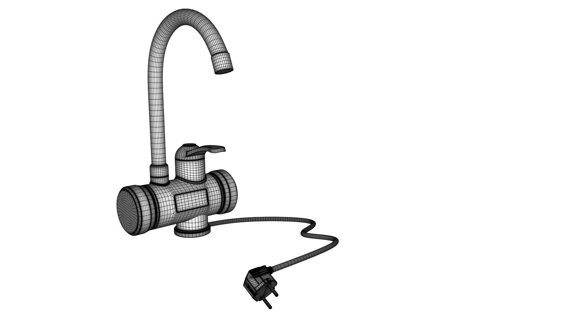 Faucet with instantaneous water heater 3D model_1