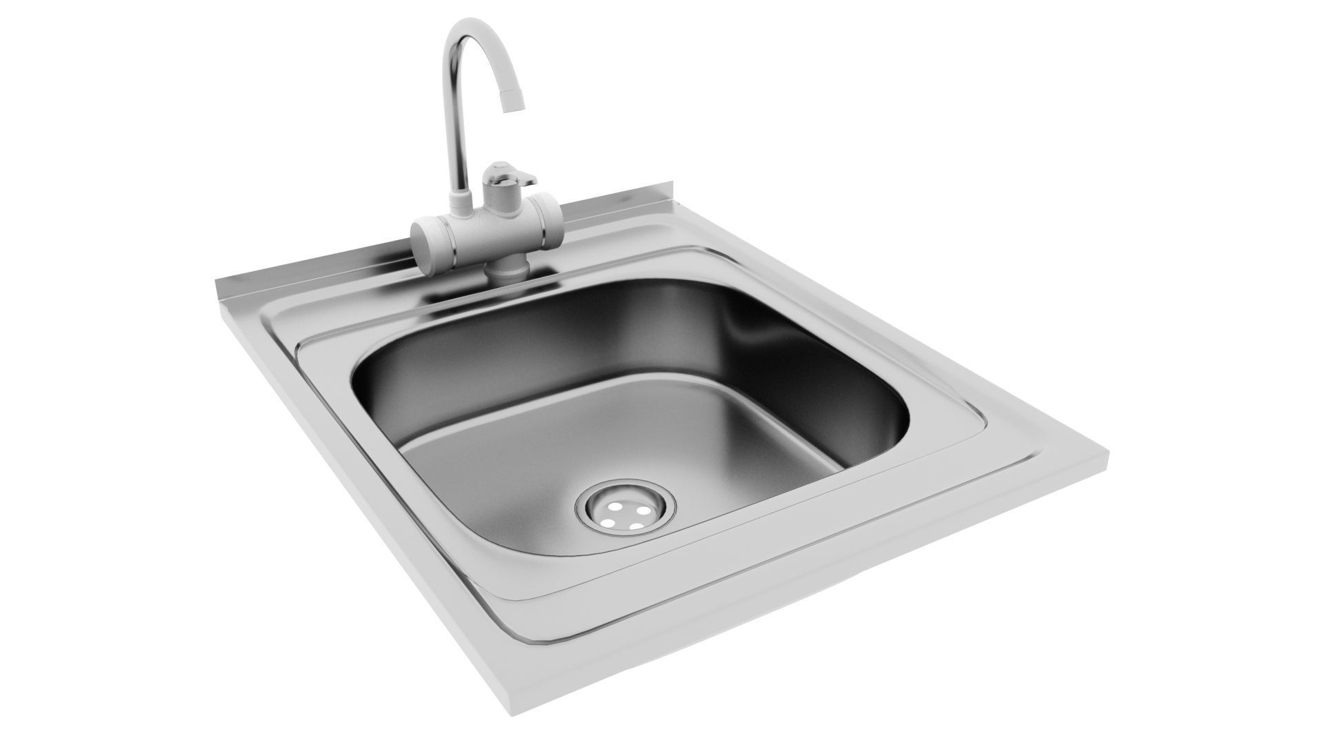 Faucet with instantaneous water heater 3D model_30