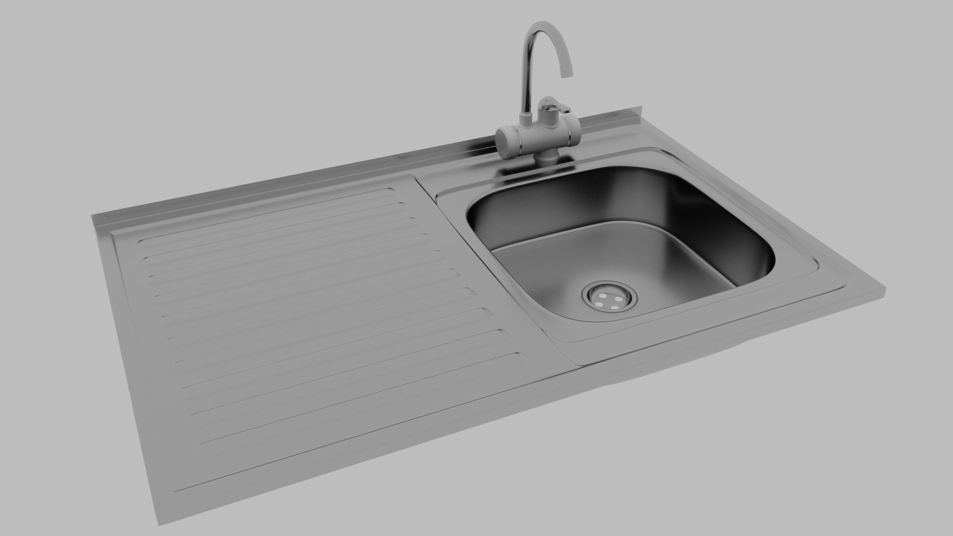 Faucet with instantaneous water heater 3D model_12