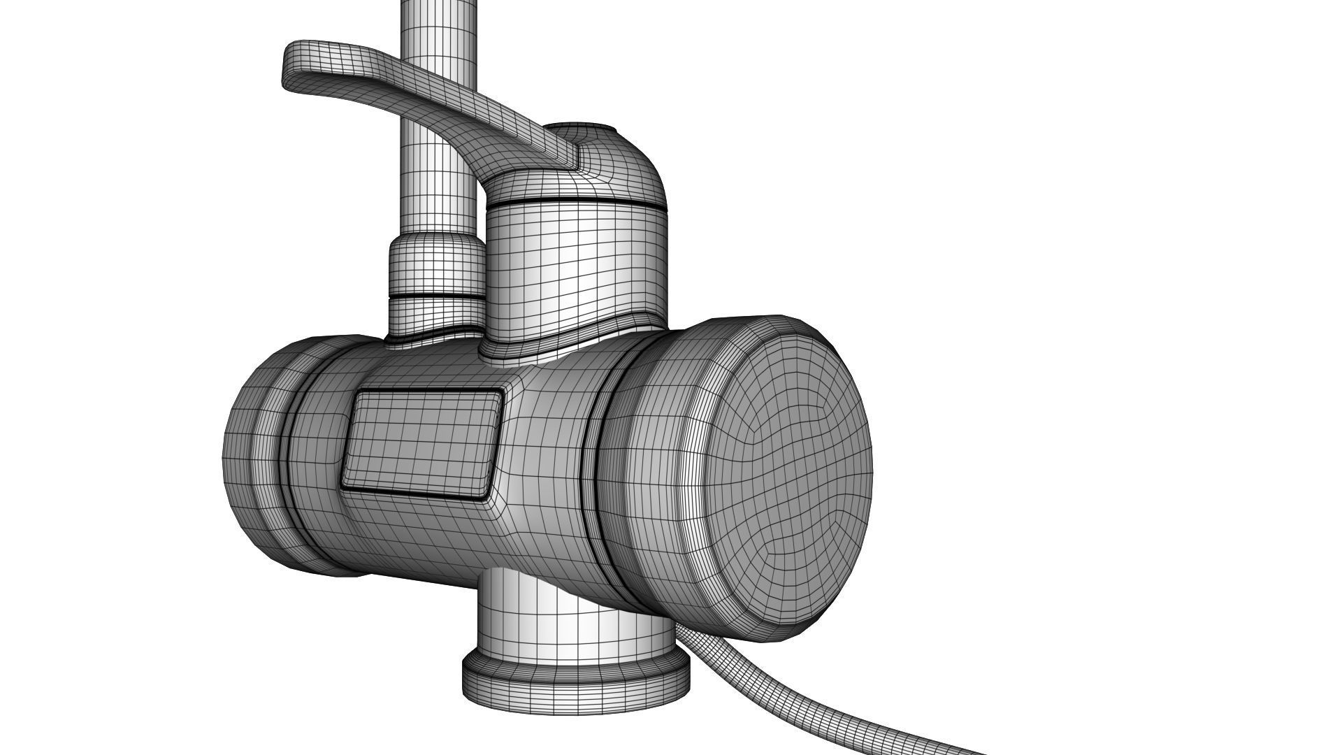 Faucet with instantaneous water heater 3D model_3