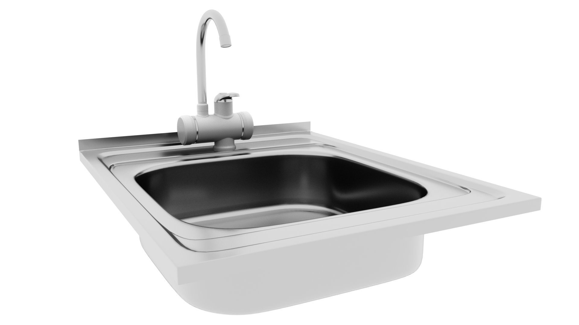 Faucet with instantaneous water heater 3D model_36