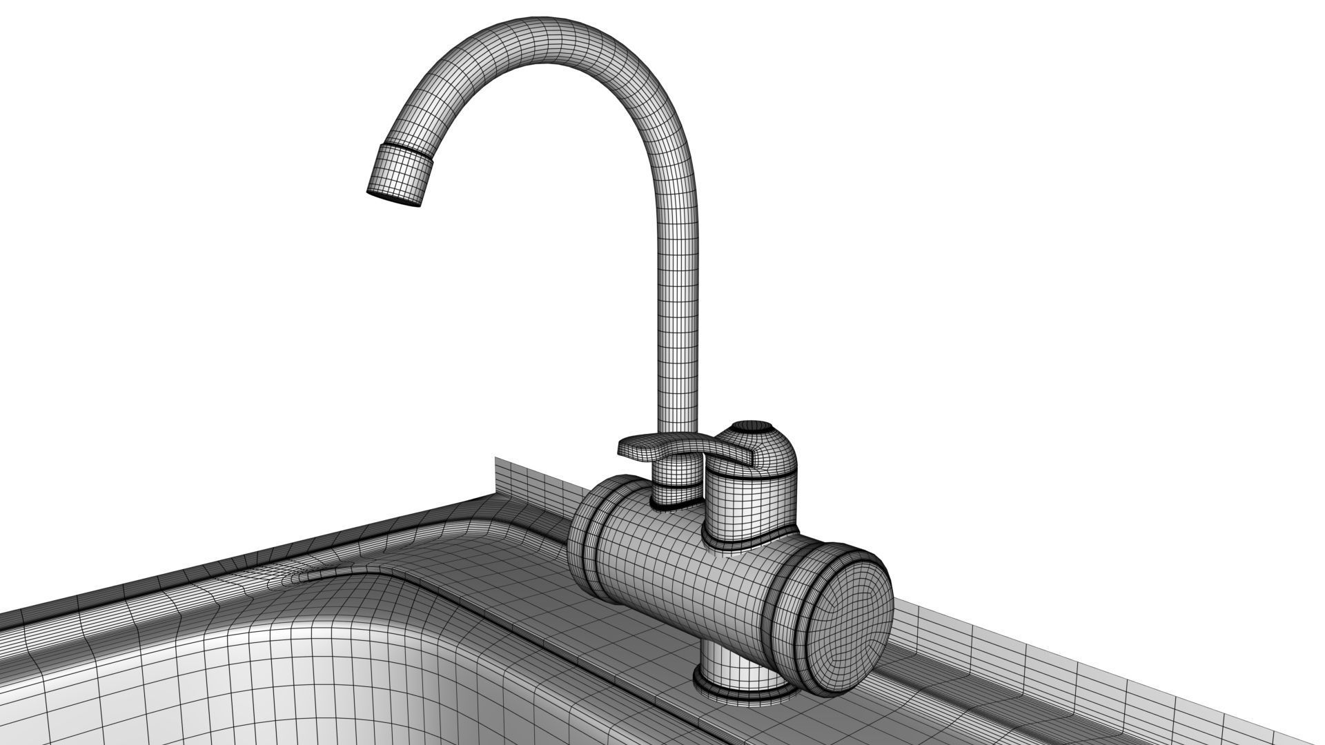 Faucet with instantaneous water heater 3D model_31