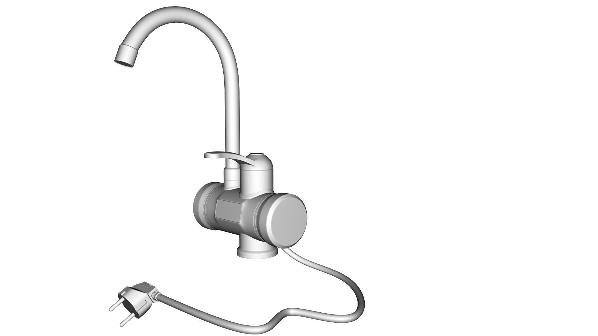 Faucet with instantaneous water heater 3D model_5