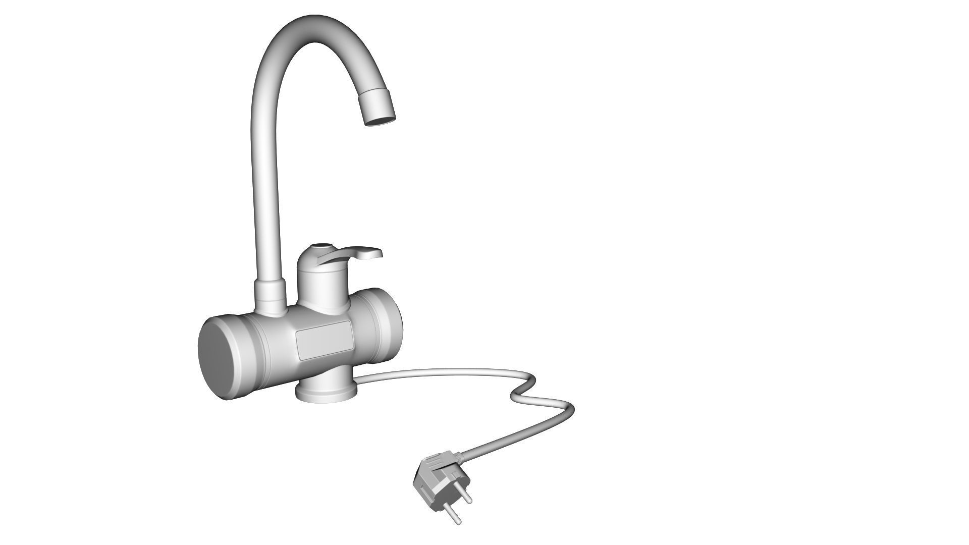 Faucet with instantaneous water heater 3D model_4