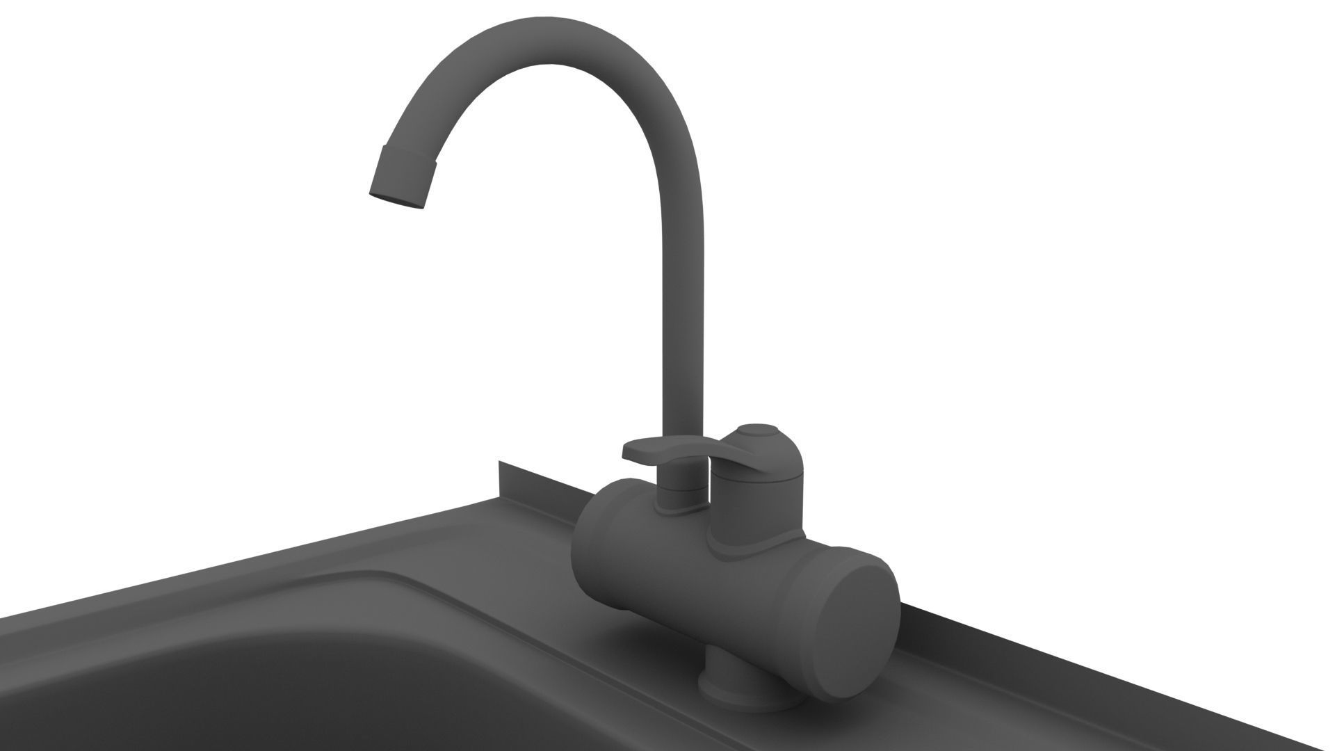 Faucet with instantaneous water heater 3D model_32