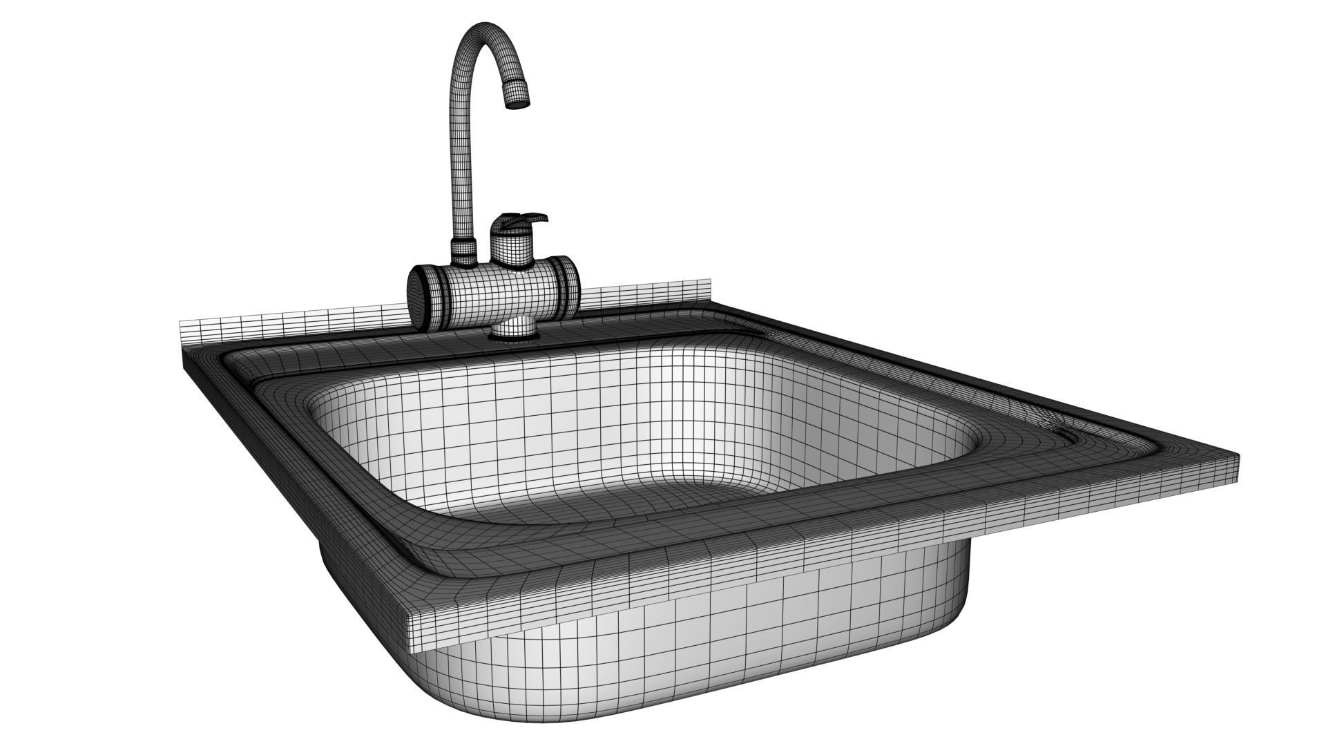 Faucet with instantaneous water heater 3D model_35