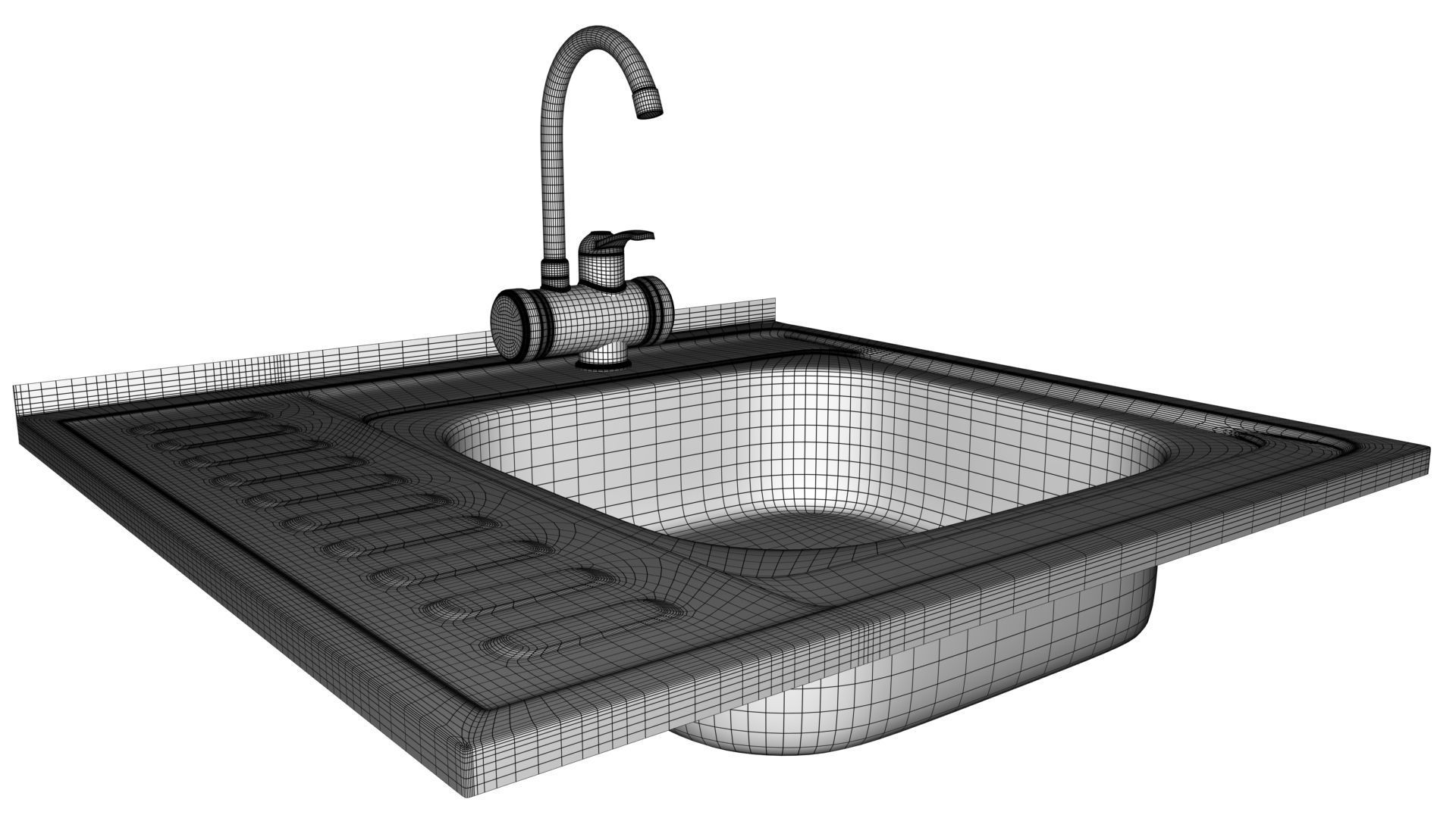 Faucet with instantaneous water heater 3D model_25