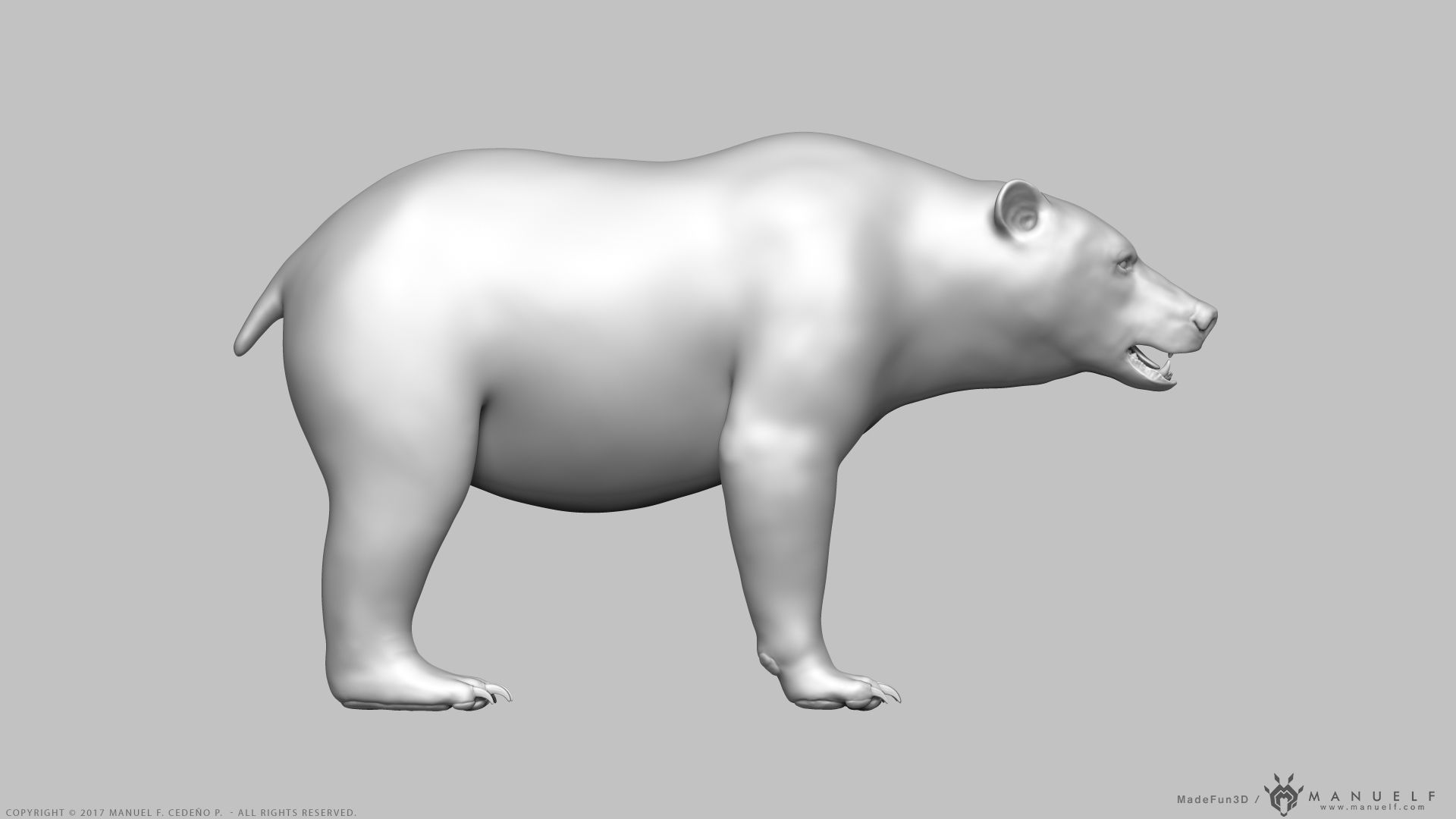 Brown Bear - Highpoly Sculpture 3D model_3