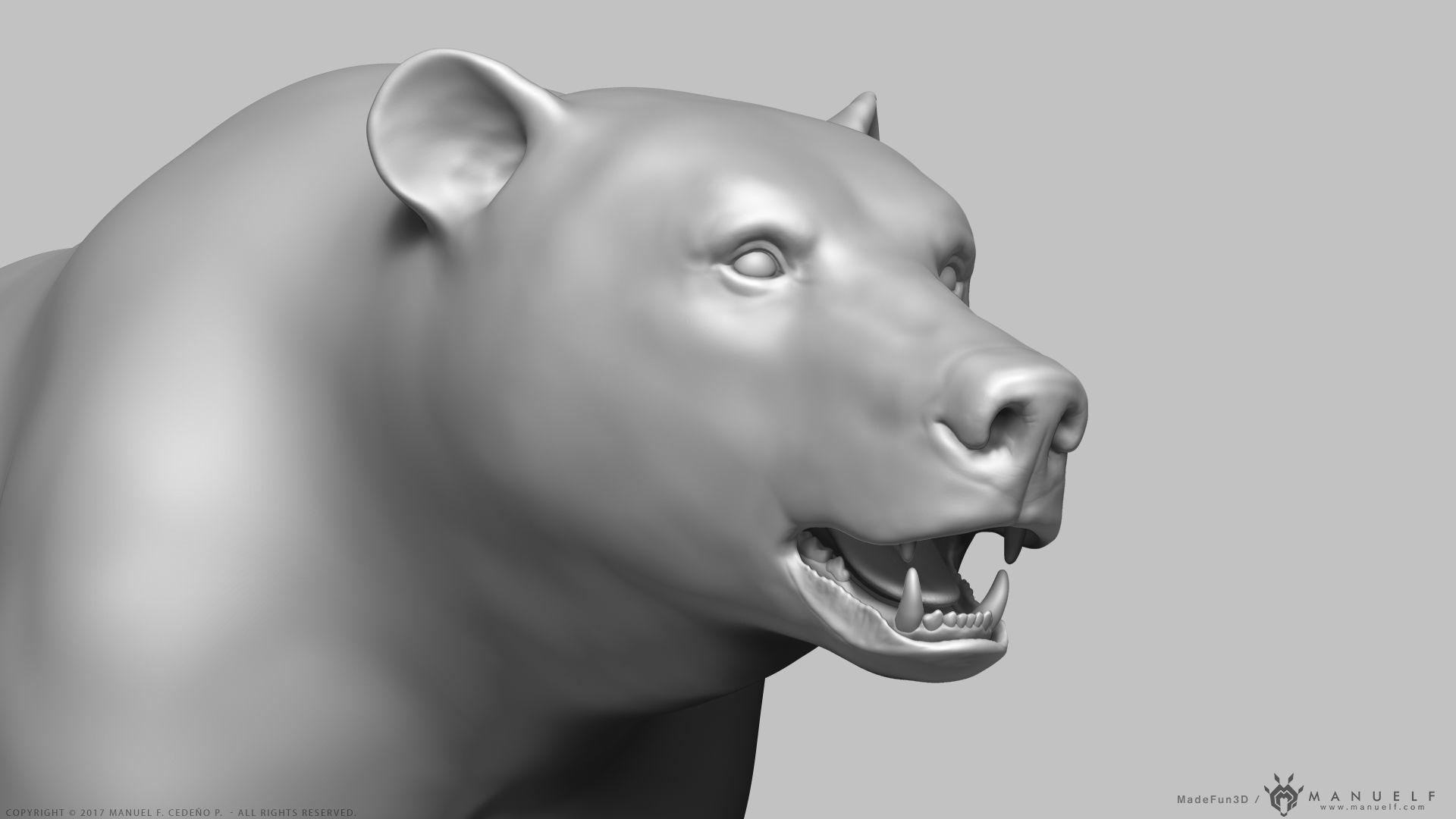 Brown Bear - Highpoly Sculpture 3D model_4