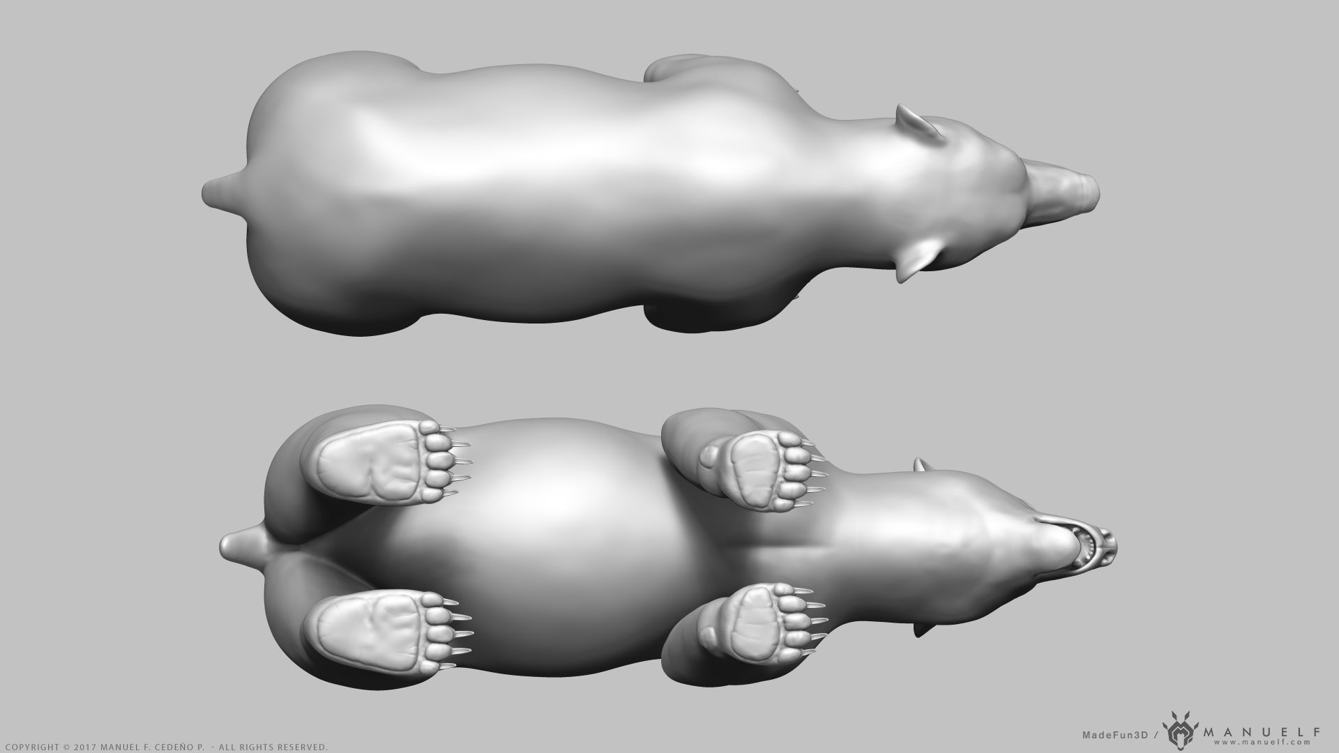 Brown Bear - Highpoly Sculpture 3D model_5