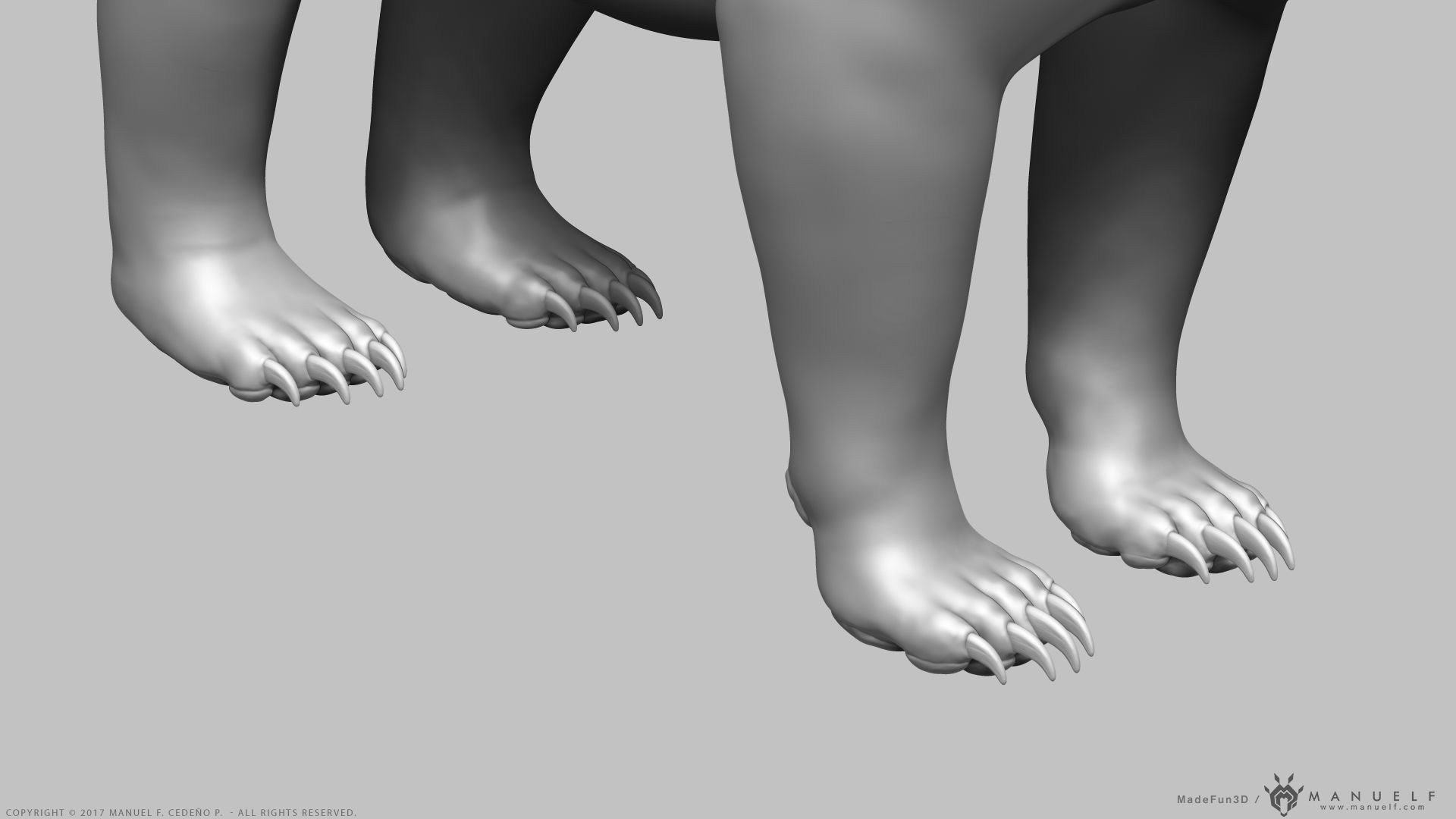 Brown Bear - Highpoly Sculpture 3D model_7