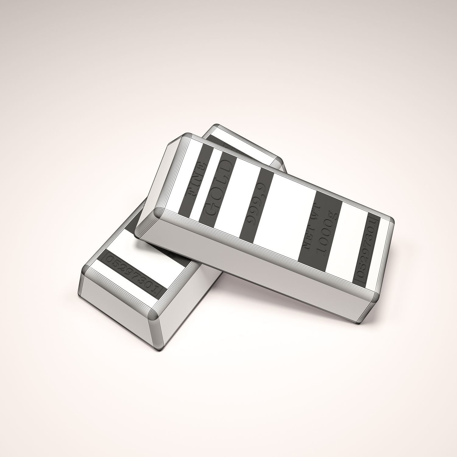 Gold Ingot Free 3D model_2