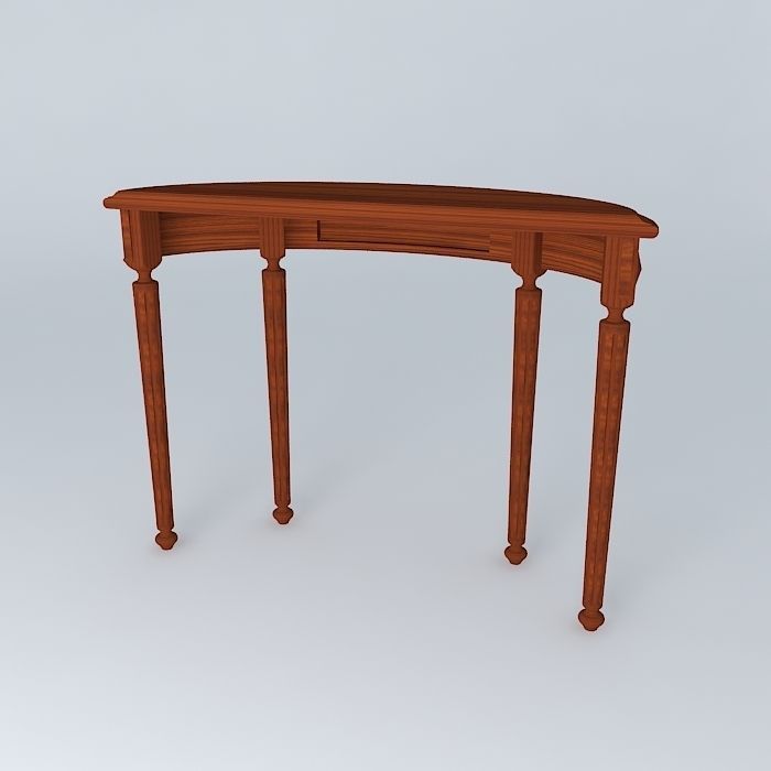 Console wooden table Free 3D model_1
