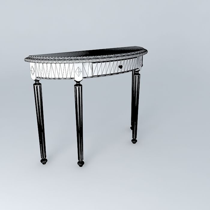 Console wooden table Free 3D model_3