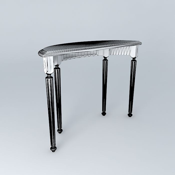Console wooden table Free 3D model_4