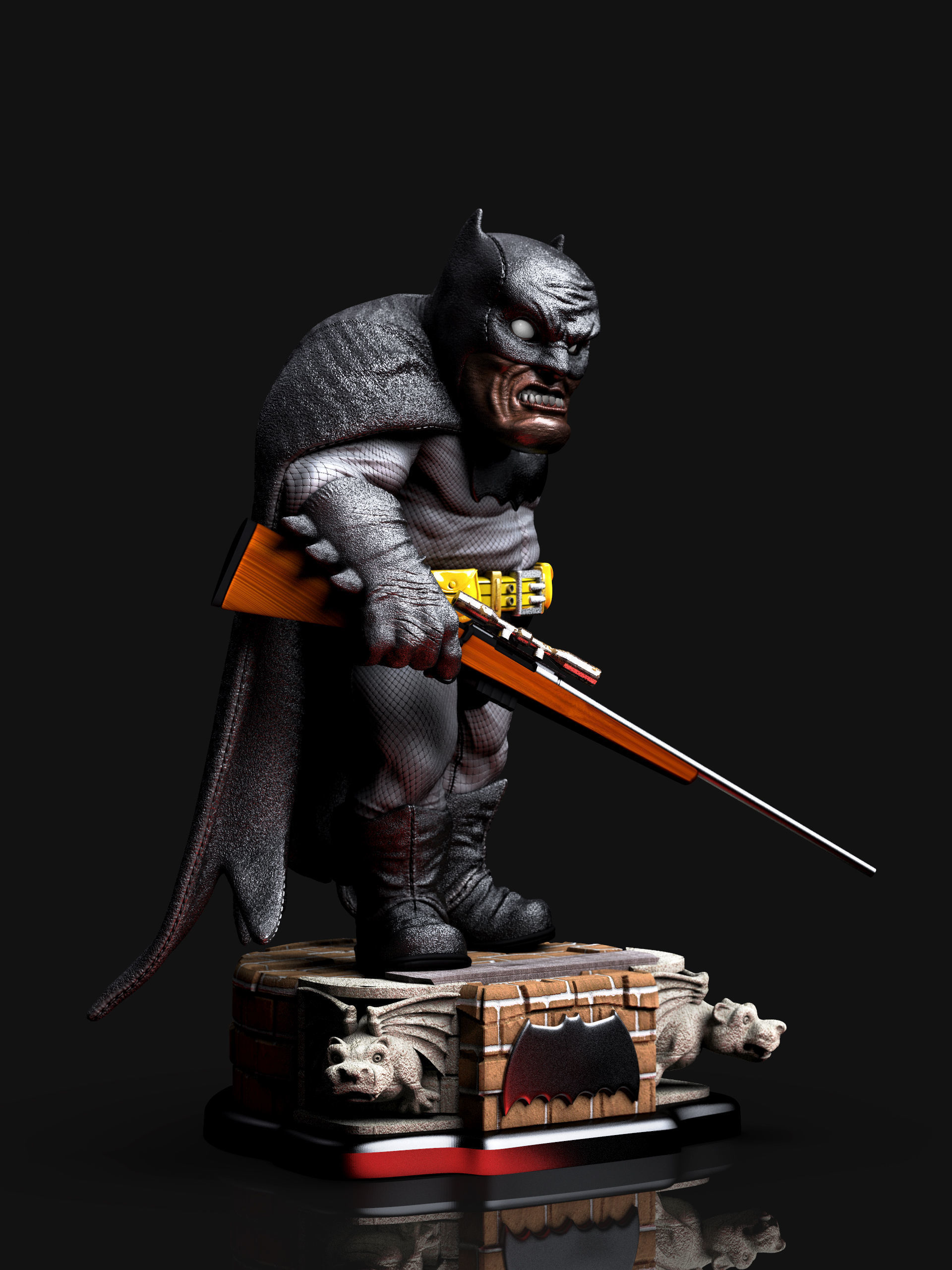 Batman  the dark knight caricature 3D print model_3