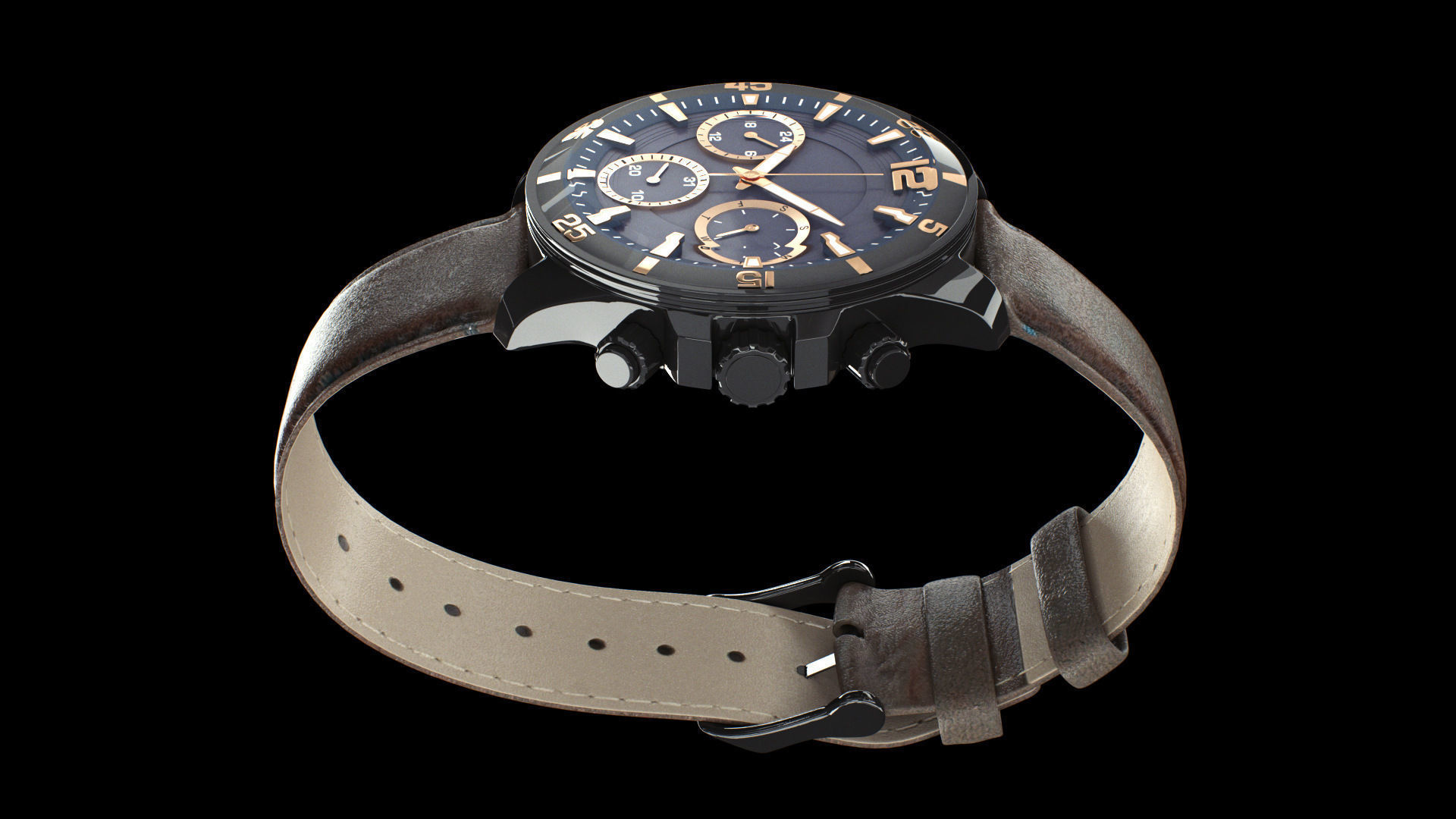 Watch 3D model Low-poly 3D model_1