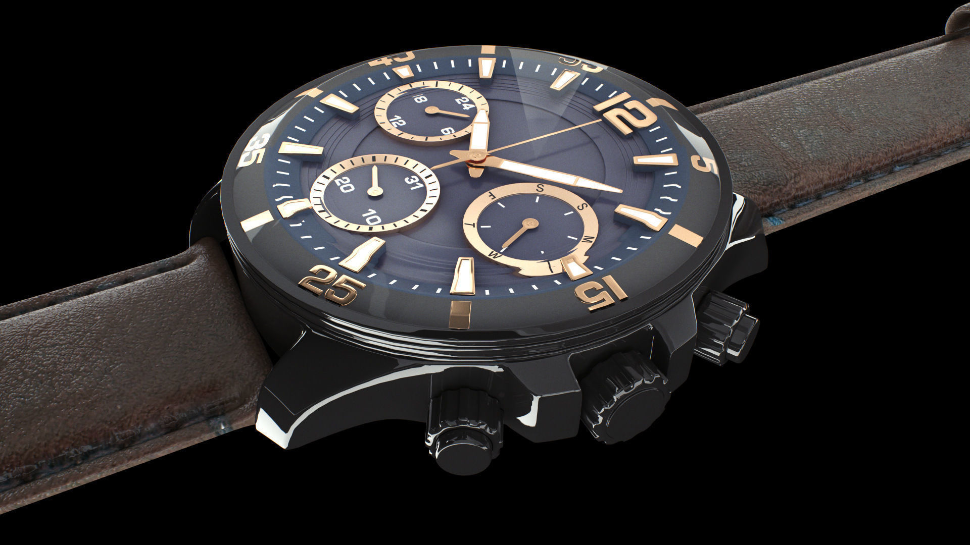 Watch 3D model Low-poly 3D model_4