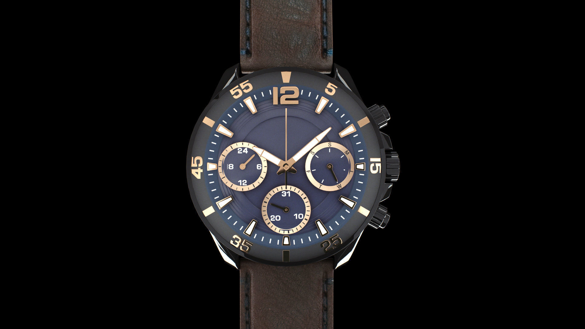 Watch 3D model Low-poly 3D model_3