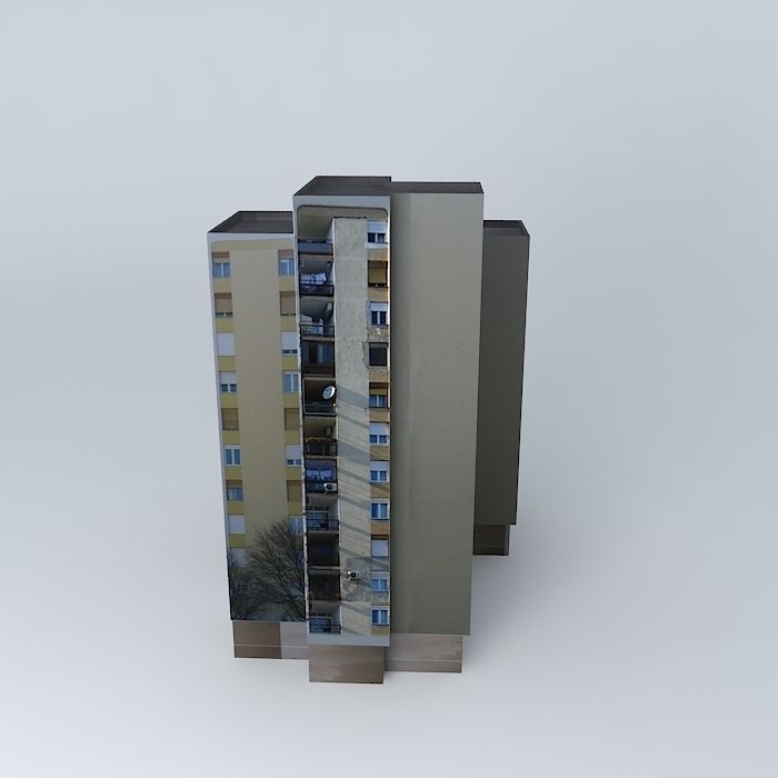 Residential Building In Mostar Free 3D model_2