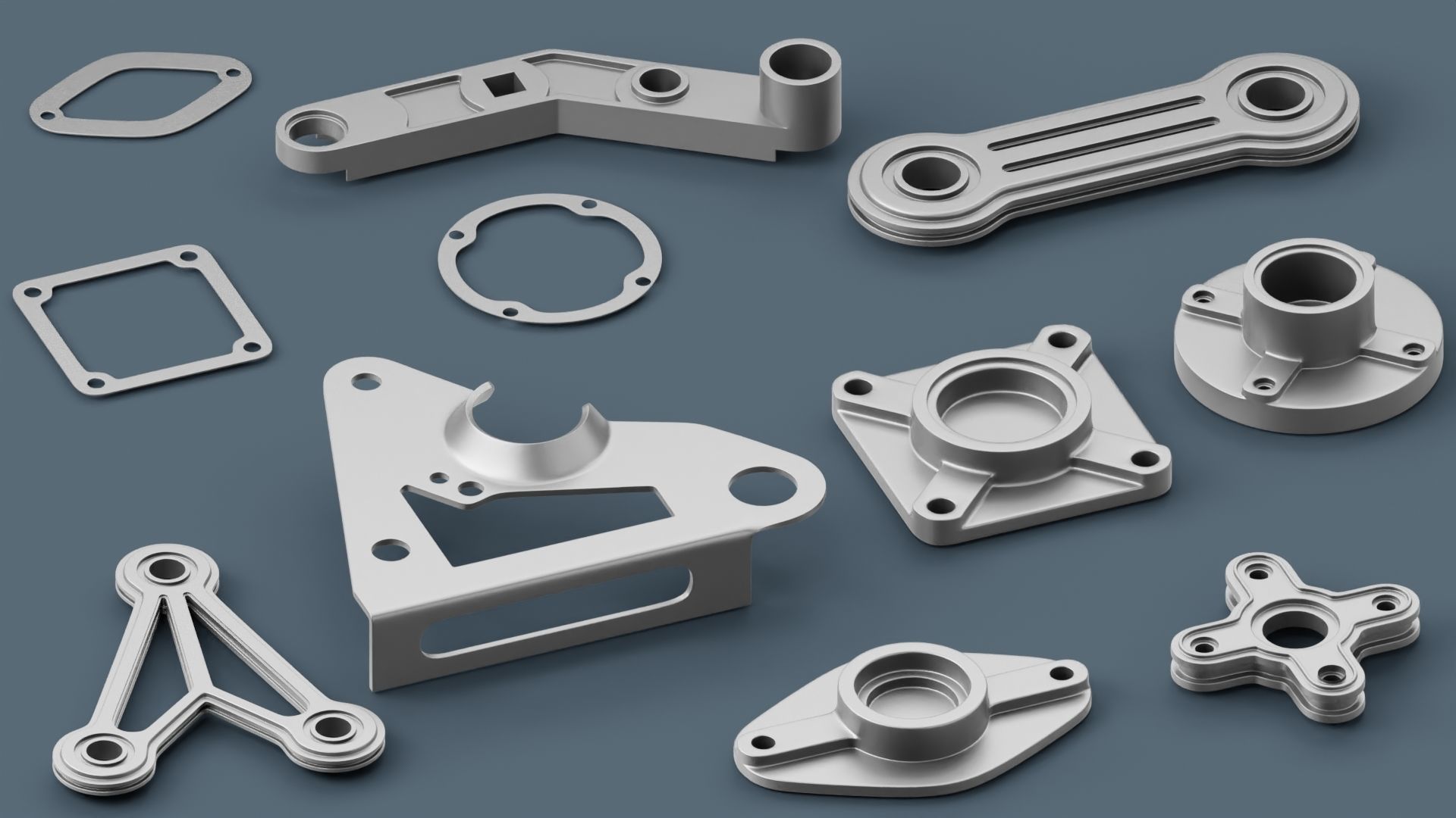 Hard Surface Mechanical Kitbash  Quad Topology  Volume 1 Low-poly 3D model_7
