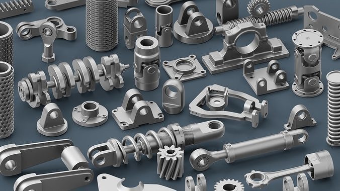 Hard Surface Mechanical Kitbash  Quad Topology  Volume 1 Low-poly 3D model