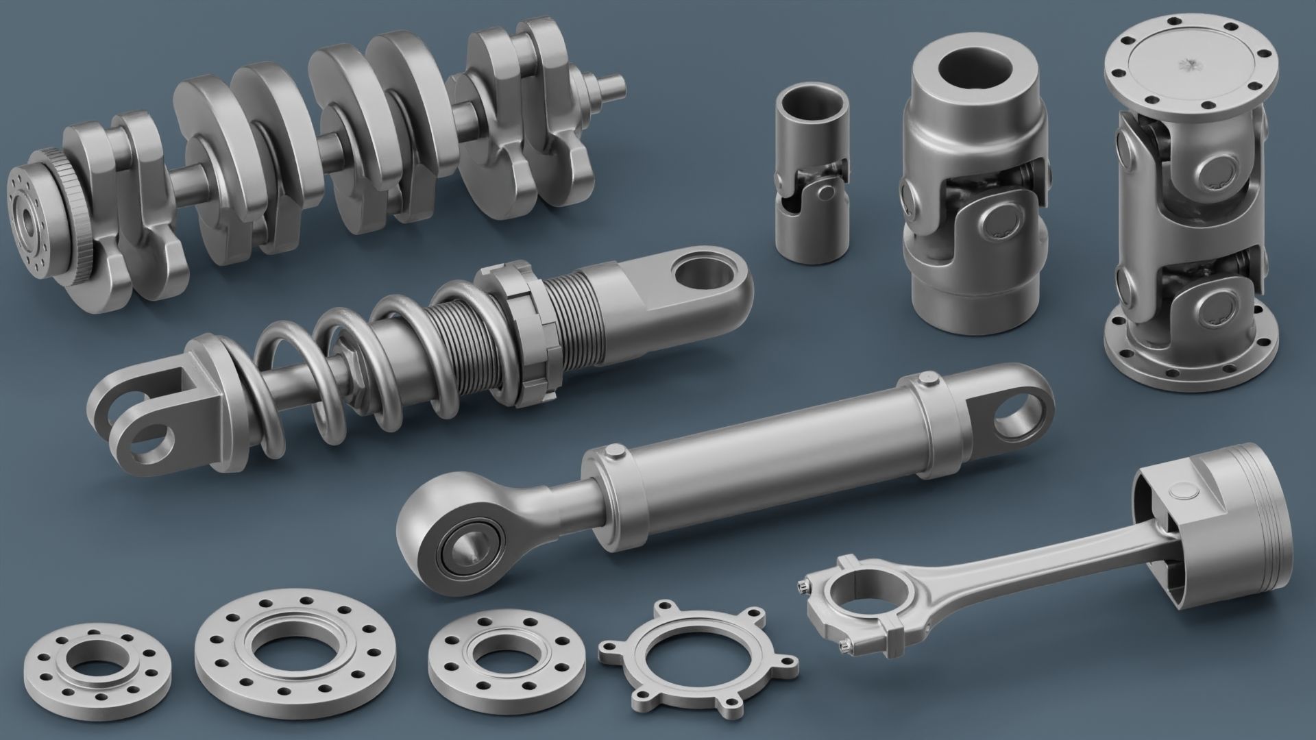 Hard Surface Mechanical Kitbash  Quad Topology  Volume 1 Low-poly 3D model_1