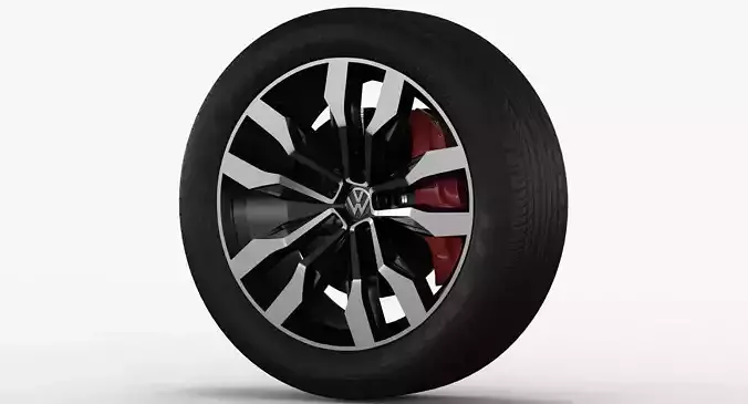 Volksvagen Touareg 2019 wheel Low-poly 3D model