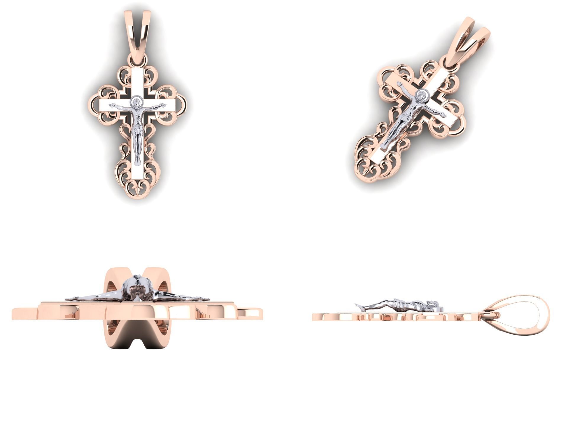 Pendant c 1 cross 3D print model_2