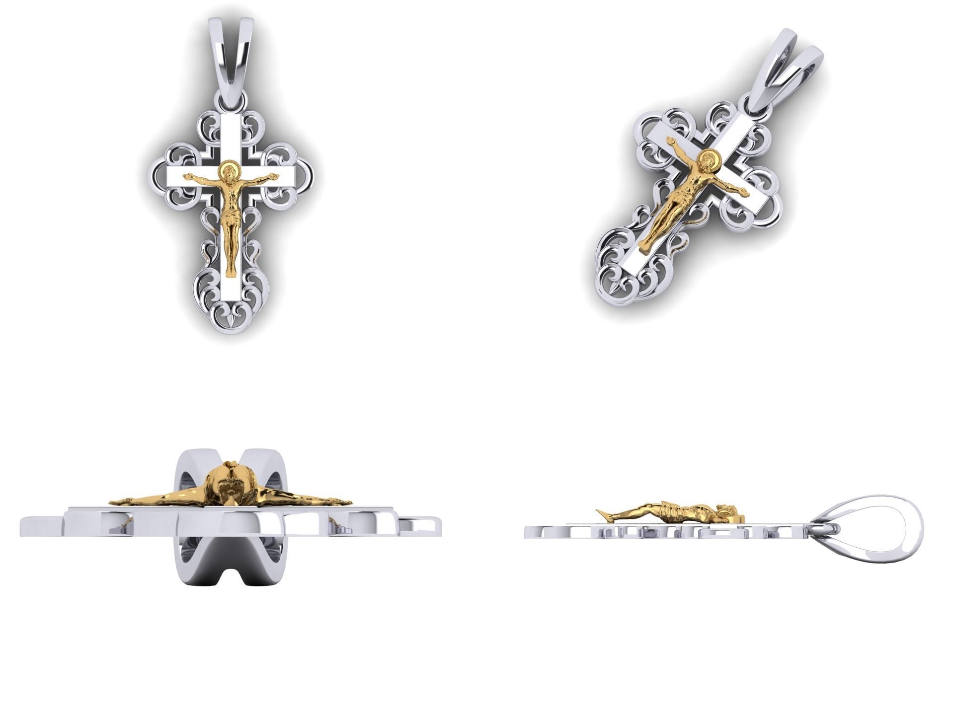 Pendant c 1 cross 3D print model_4