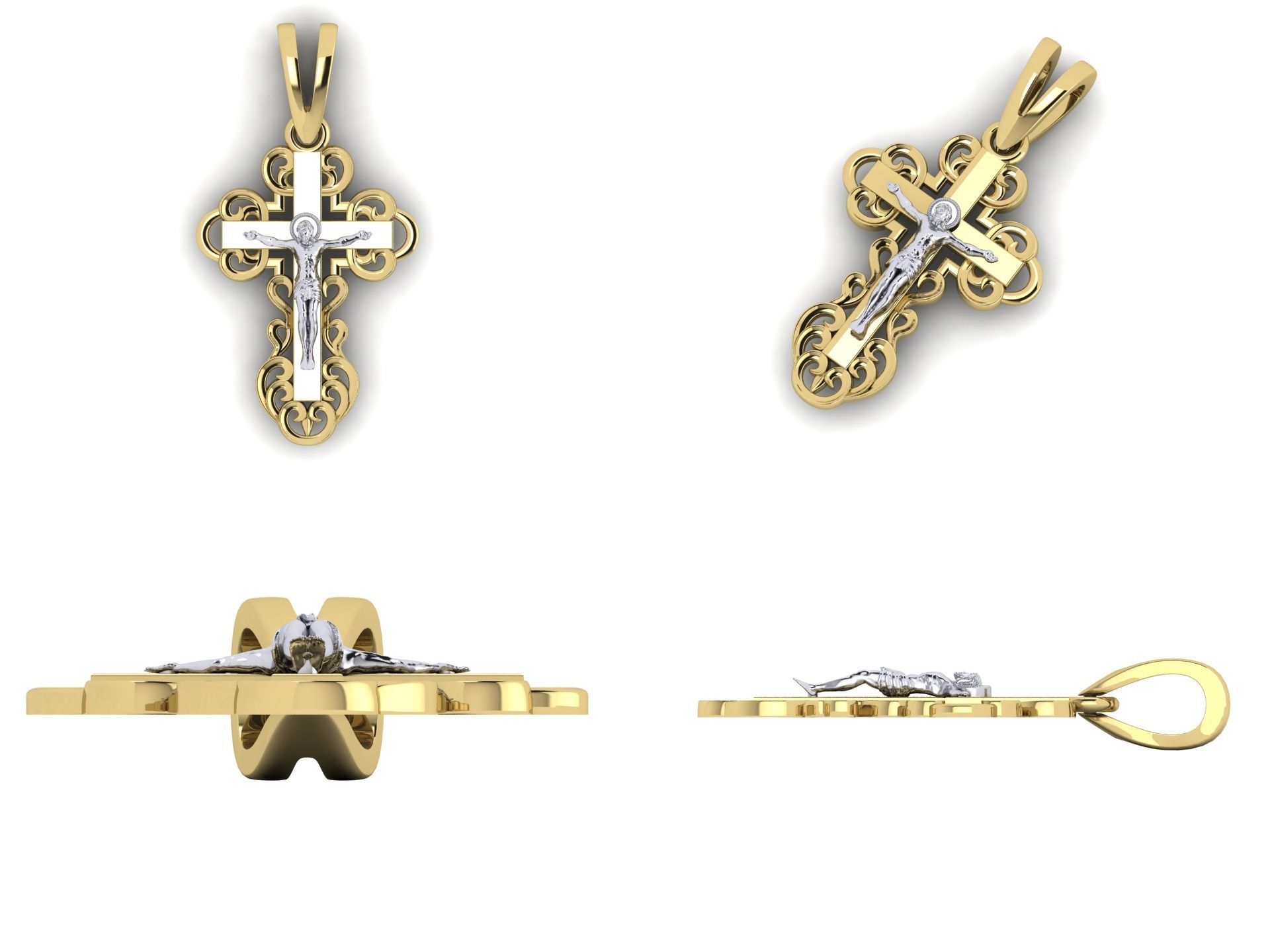 Pendant c 1 cross 3D print model_1