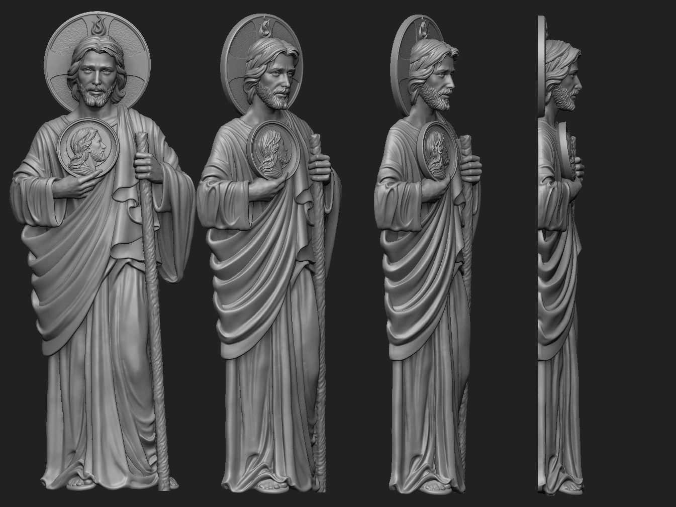 Saint Jude Full Figure Relief 3D print model_1