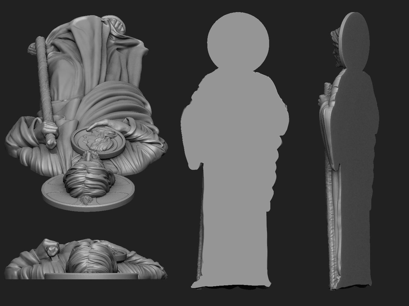 Saint Jude Full Figure Relief 3D print model_3
