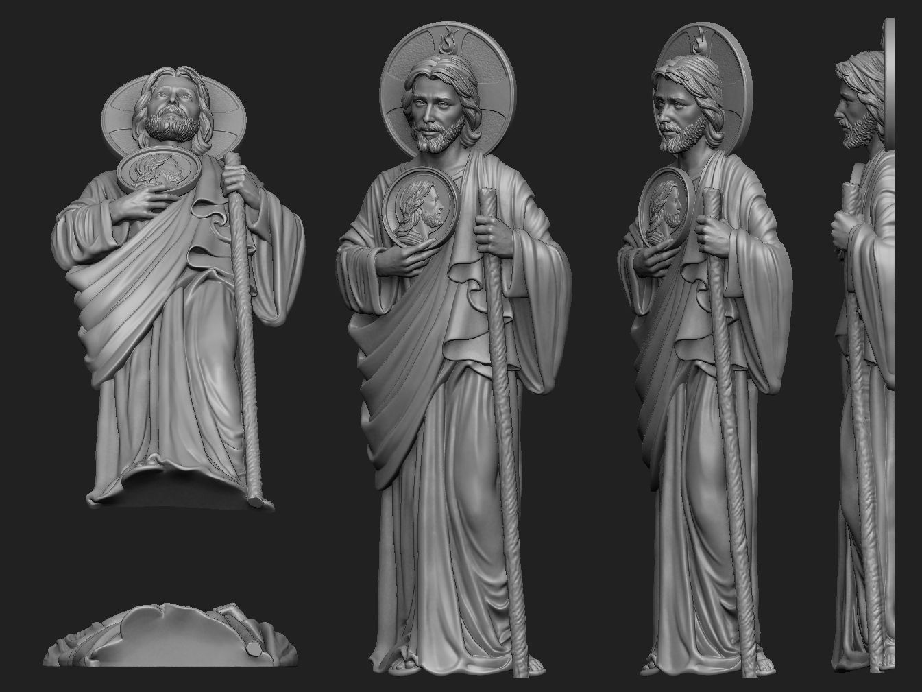 Saint Jude Full Figure Relief 3D print model_2