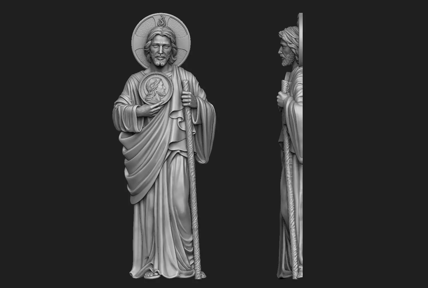 Saint Jude Full Figure Relief 3D print model_0