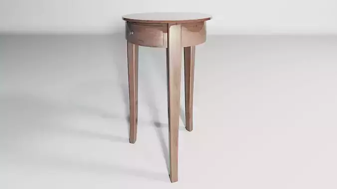 Round Table wood varnish 3D model