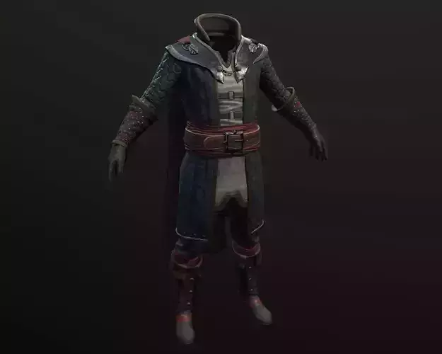 battle mage clothing Low-poly 3D model