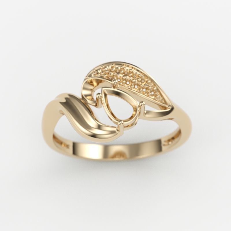 Design Women ring with ruby and diamonds 3dm stl 3D print model 3D print model_15