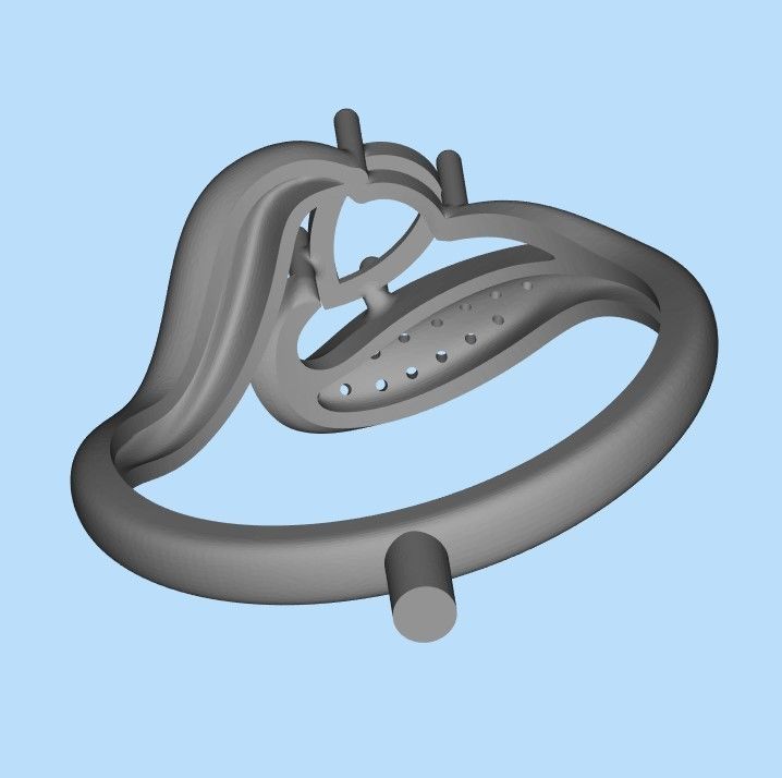 Design Women ring with ruby and diamonds 3dm stl 3D print model 3D print model_27