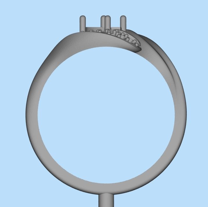 Design Women ring with ruby and diamonds 3dm stl 3D print model 3D print model_26