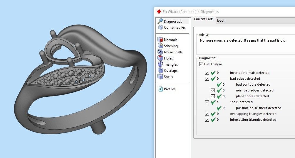 Design Women ring with ruby and diamonds 3dm stl 3D print model 3D print model_23