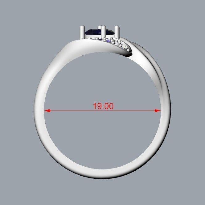 Design Women ring with ruby and diamonds 3dm stl 3D print model 3D print model_20