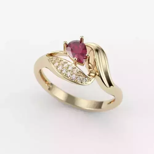 Design Women ring with ruby and diamonds 3dm stl 3D print model 3D print model Design Women ring with ruby and diamonds 3dm stl 3D print model 3D print model