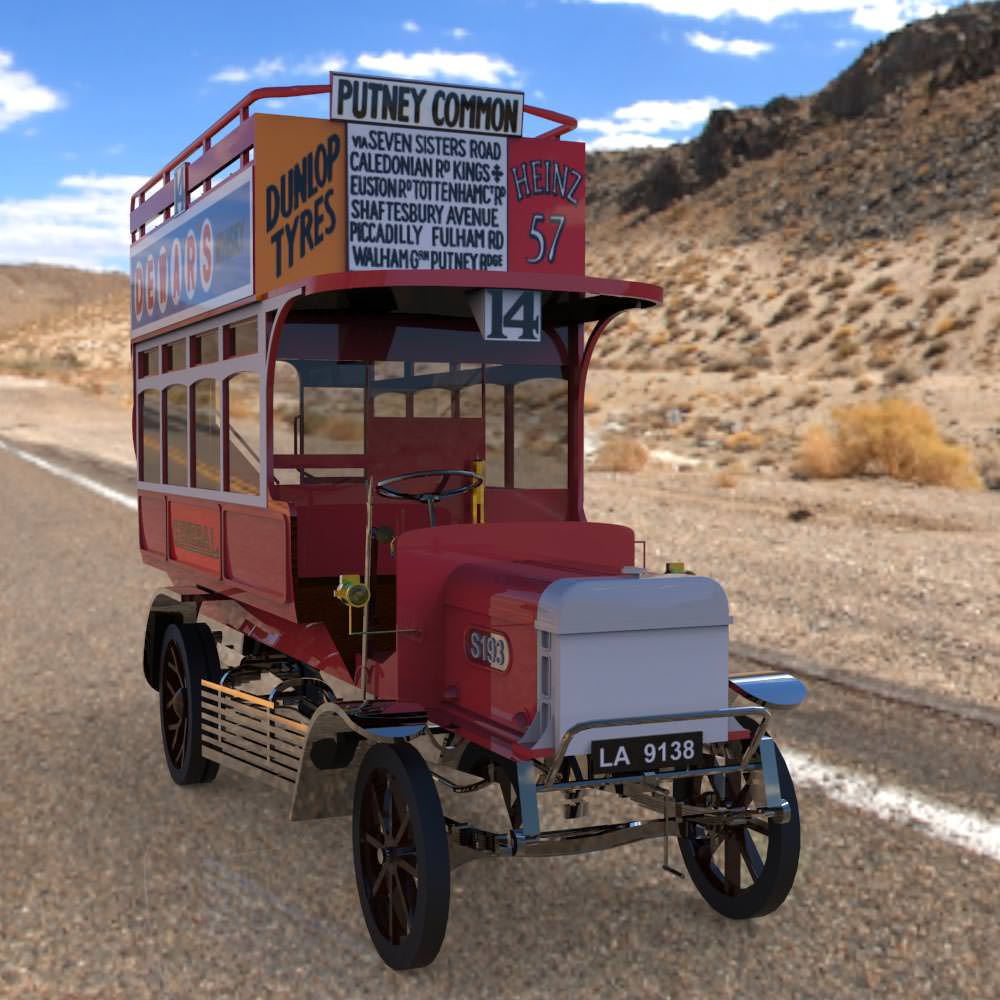 1910 B Type Bus Studio Max 3D model_7