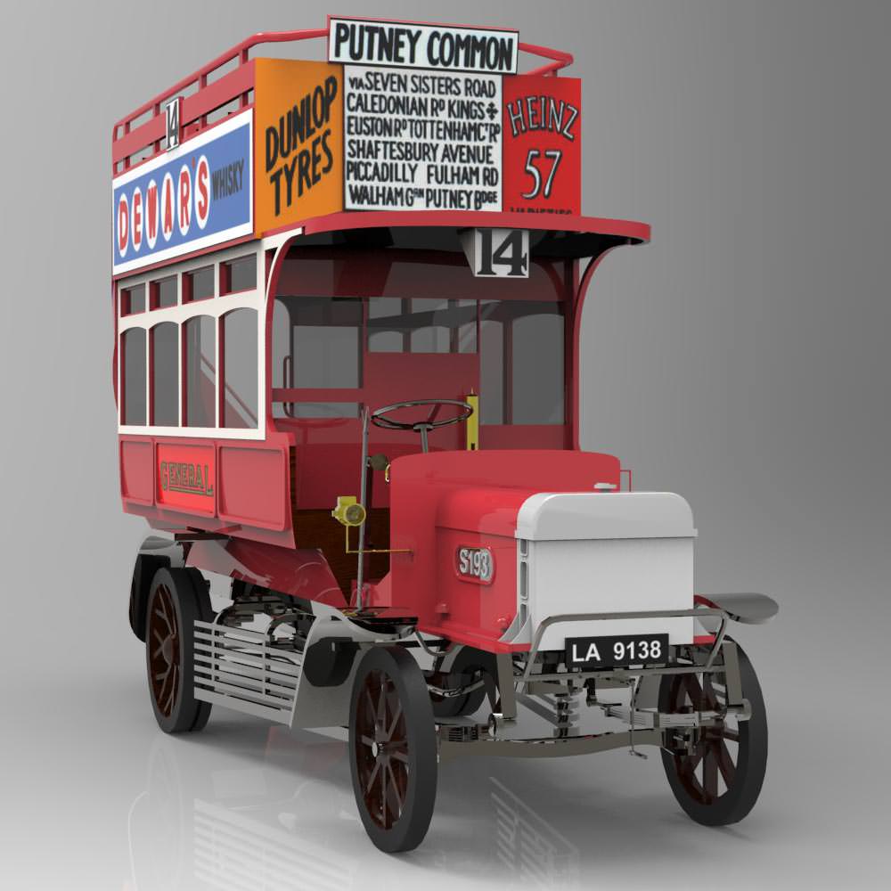 1910 B Type Bus Studio Max 3D model_2