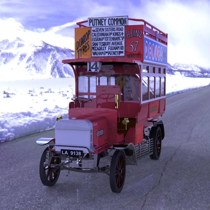 1910 B Type Bus Studio Max 3D model_1