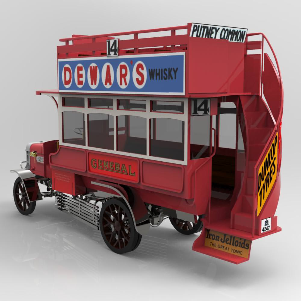 1910 B Type Bus Studio Max 3D model_5
