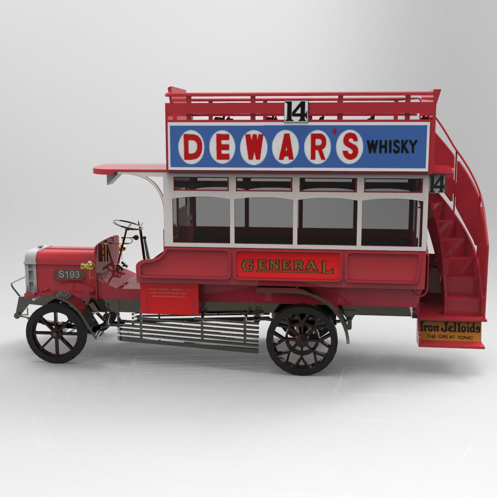 1910 B Type Bus Studio Max 3D model_4